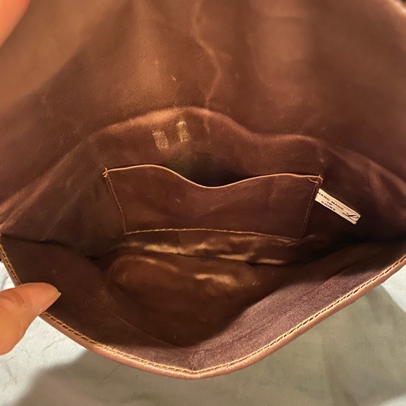 VINTAGE REGALE BEADED EVENING CLUTCH PURSE Brown/Gold w/ Gold Chain ART DECO - Picture 4 of 6